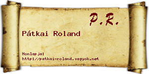 Pátkai Roland névjegykártya